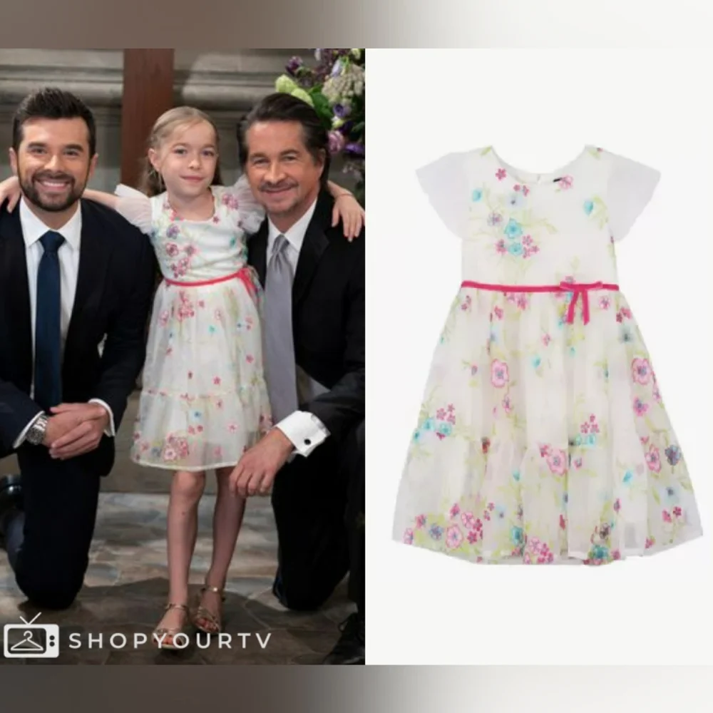Zunie Girl's Embroidered Floral Party Dress Size 7 EUC - Picture 1 of 11